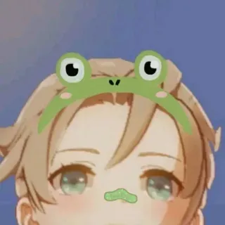 🥺 e7df61e0 Albedo Genshin Impact 阿贝多, 原神, 游戏, 动漫, 青蛙, 数字艺术, 贴纸 telegram sticker