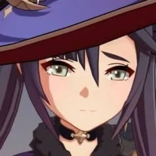 🥺 fe8f8460 Mona Genshin Impact 莫娜, 原神, 游戏, 动漫, 悲伤, 角色, 忧伤, 失望 telegram sticker
