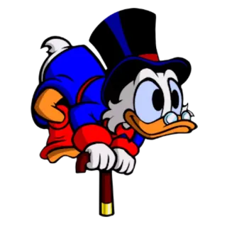 😀 77e05c5b Scrooge McDuck 오리, 만화, 디즈니, 스크루지 맥덕, 캐릭터, 비행 telegram sticker