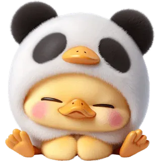 ☺️ 0ffe7f53 Cartoon, Ente, Panda, Süß, Tier, Kawaii telegram sticker
