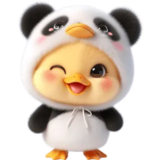 😉 28dc25d1 Küken, Panda, süß, Tier, Cartoon, kawaii telegram sticker