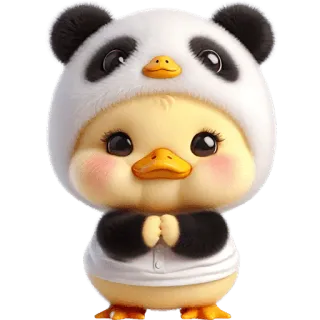 ☺️ 49e48480 Ente, süß, Panda, Tier, Cartoon, kawaii, Baby telegram sticker