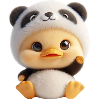 Панда-утка @Nyasticks telegram stickers