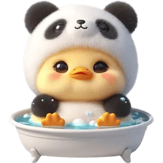 🚿 b8acd24a süß, Entlein, Panda, Bad, Tier, Cartoon, kawaii telegram sticker