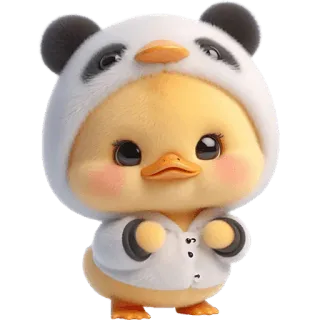 ☺️ c55bc1b2 Ente, süß, Tier, Cartoon, Panda, kawaii, Vogel, Küken telegram sticker