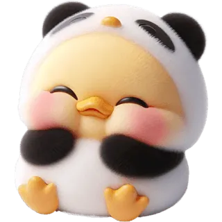 ☺️ df40fa0f Panda, süß, Tier, kawaii, Küken, Cartoon, niedlich, Plüsch telegram sticker