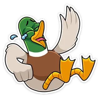 😂 0ed57eb0 duck, bird, animal, cartoon, funny, laughing telegram sticker