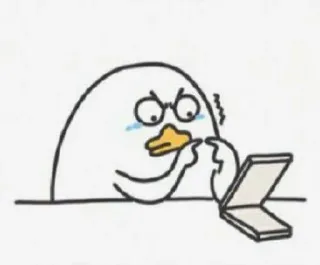 🐣 5fb570d0 vịt, hoạt hình, tức giận, khóc, thất vọng, điện thoại di động telegram sticker