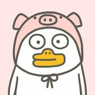 🐣 6d54be22 vịt, hoạt hình, heo, động vật, dễ thương, mũ telegram sticker