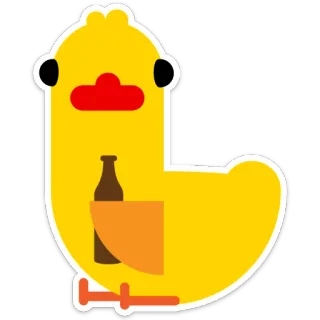 😐 f46e84d3 duck, animal, cartoon, bird, yellow, cute telegram sticker