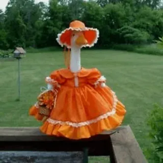 👗 5428edd4 ngỗng, vịt, cam, váy, mũ, vườn telegram sticker