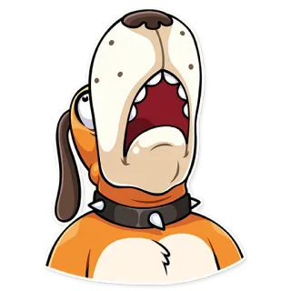 🙄 5cd472f1 狗, 卡通, 动物, 做旧, 喊叫 telegram sticker