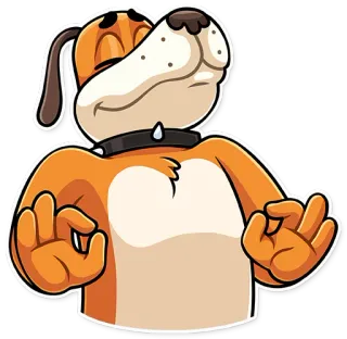 👌 5d7bb38d 狗, 卡通, 动物, 冥想, 和平, 禅, 贴纸 telegram sticker