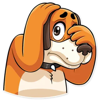 😨 5e393d06 狗, 动物, 卡通, 悲伤, 沮丧, 担心 telegram sticker