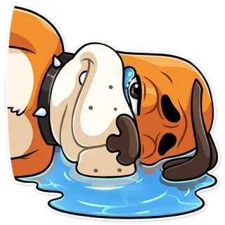 😭 72f4f11f 狗, 伤心, 哭, 流泪, 表情符号, 卡通, 动物 telegram sticker
