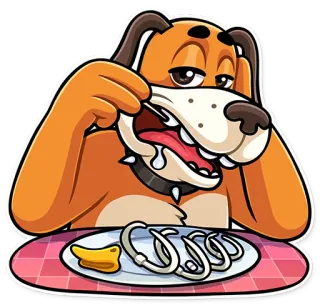 🤤 9b334327 Ojo 狗, 食物, 眼睛, 吃, 卡通, 贴纸 telegram sticker