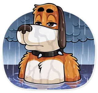🥶 b7d4a2a7 狗, 难过, 雨, 湿, 卡通 telegram sticker