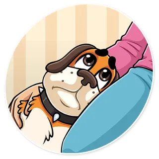 🙄 cb2c9e89 狗, 小狗, 悲伤, 可爱, 卡通 telegram sticker