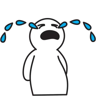 😭 0a4dd8ec 哭, 难过, 眼泪, 情感, 卡通, 角色 telegram sticker
