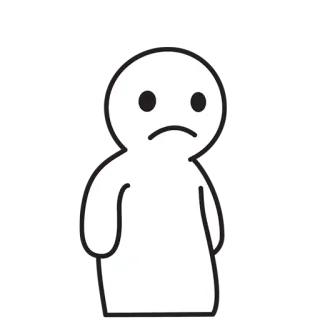 🙁 3ea16993 伤心, 孤独, 沮丧, 情绪, 卡通, 白色, 人物 telegram sticker