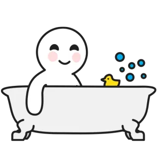🐤 97870453 洗澡, 橡皮鸭, 可爱, 浴缸, 放松, 泡泡浴 telegram sticker