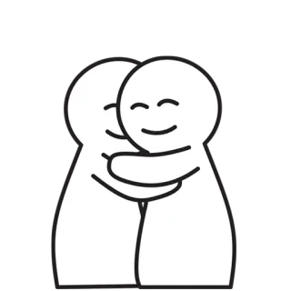 👥 ba7354b2 拥抱, 爱, 友谊, 情感, 卡通, 简单, 积极, 支持 telegram sticker