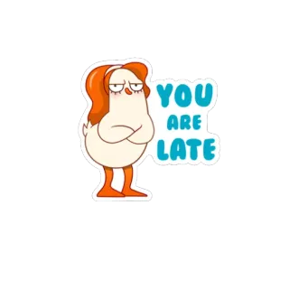 ❤ 35fdf7bf YOU ARE LATE 漫画, 鶏, 遅刻, 遅い, ユーモア telegram sticker