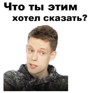 ☹ 882a4e73 Что ты этим хотел сказать? 俄语, 问题, 什么意思, 表情包, 人 telegram sticker