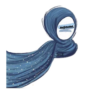 💙 661d7d19 mepnume. ฮิญาบ, มุสลิม, อิสลาม, ผ้าคลุม, ผู้หญิง, เครื่องแต่งกายทางศาสนา telegram sticker