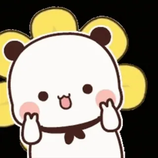 🌼 57cbce8a mignon, panda, fleur, animal, kawaii whatsapp sticker