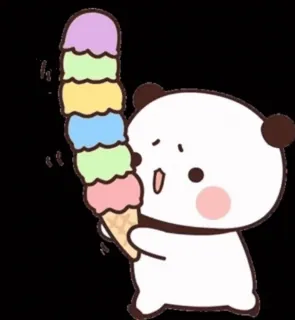 🍦 b25b3736 Panda, Glace, Mignon, Kawaii whatsapp sticker