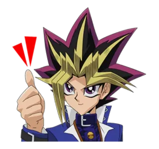 👍 1b0a8095 Yugi Muto Yu-Gi-Oh! อนิเมะ, การ์ตูน, ยกนิ้วให้, ตัวละคร telegram sticker