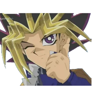 👍 dc043a77 Yugi Muto Yu-Gi-Oh! ยูกิโอ, อนิเมะ, ดวลมอนสเตอร์, ยูกิ, มุโต, เกมการ์ด telegram sticker