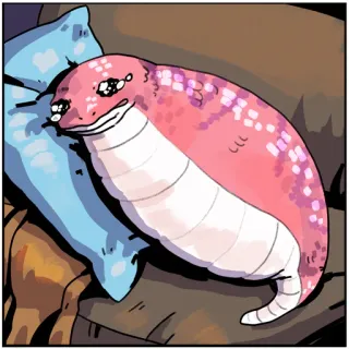 😭 0804cd48 wąż, kreskówka, smutny, słodki, zwierzę, łóżko, poduszka telegram sticker