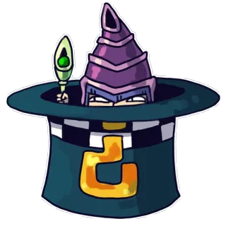 😶 4cd40ee6 czarodziej, kapelusz, magia, kreskówka, czarnoksiężnik, fantasy telegram sticker