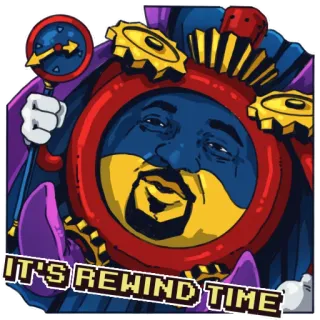 ⏰ 74667f40 IT'S REWIND TIME przewijanie, czas, zegar, kreskówka telegram sticker