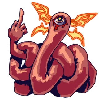 🖕 a82385c5 potwór, stworzenie, jednooki, robak, surrealistyczne, fantasy telegram sticker