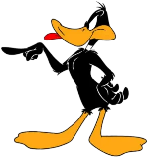 😝 f778eae4 Daffy Duck kreskówka, kaczka, Looney Tunes, animacja, postać telegram sticker