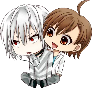 😄 14b67690 Anime, Chibi, Schattig, Personages, Vriendschap, Cartoon telegram sticker