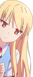 😶 36dba131 Anime, Manga, Meisje, Blond haar, Rode ogen, Karakter, Schattig telegram sticker