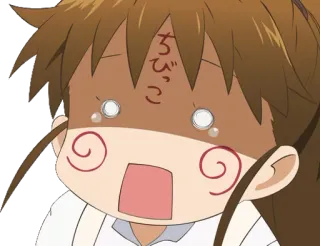 😢 4d738086 ちびっこ Anime, Cartoon, Kawaii, Sticker, Geschokt, Emotioneel telegram sticker