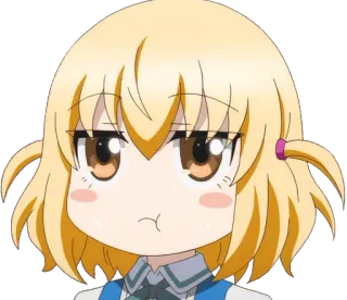 😕 985855f7 anime, cartoon, meisje, personage, blond haar, schattig, chibi telegram sticker