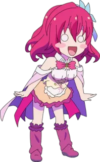 😮 b196b072 Anime, Cartoon, Schattig, Meisje, Chibi, Magenta, Roze telegram sticker