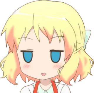 😏 e3b793c8 Anime, meisje, blond, cartoon, schattig, personage, uitdrukking telegram sticker