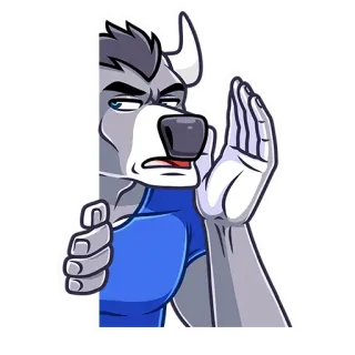 😡 3575dba3 anthro, cartoon, character, sticker, animal, mascot telegram sticker