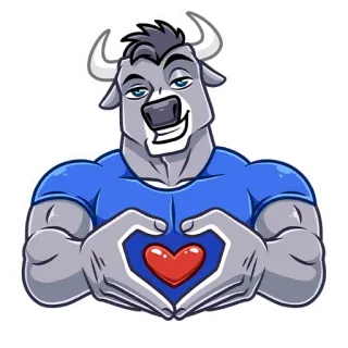 ❤️ e266e287 bull, animal, cartoon, heart, love, valentines telegram sticker