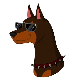 😎 0a0a936b cachorro, doberman, óculos de sol, legal, adesivo, animal, animal de estimação telegram sticker