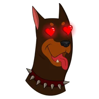 😍 eaba941d cachorro, filhote, amor, olhos de coração, desenho animado, animal de estimação, animal telegram sticker