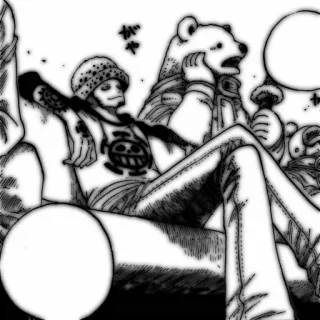 🗯 058dc054 Trafalgar Law One Piece Anime, Mangá, One Piece, Trafalgar Law, Urso, Kawaii whatsapp sticker