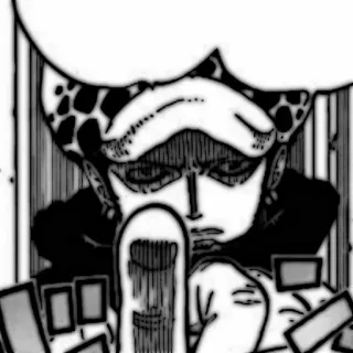 🗯 d69dfc6c Trafalgar Law One Piece Anime, Mangá, Dedo, Apontando, Pirata, Chapéu de palha whatsapp sticker